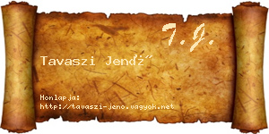 Tavaszi Jenő névjegykártya